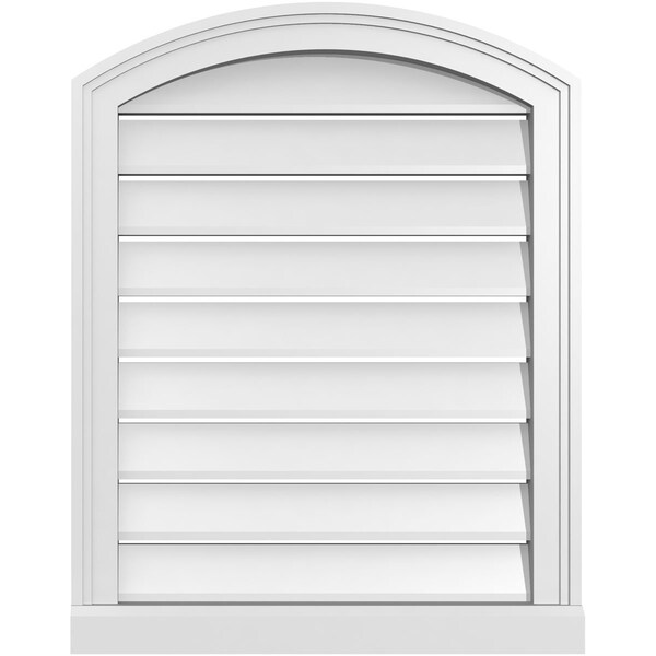 Ekena Millwork Arch Top Surface Mount PVC Gable Vent w/ 2"W x 2"P Brickmould Sill Frame, 22"W x 26"H GVPAR22X2603SN - main